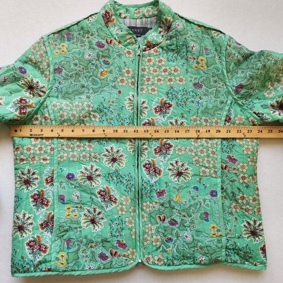 Silk Floral Jacket Pastel Cottagecore Romantic Coquette Prairie Soft Feminine XL - Picture 13 of 15